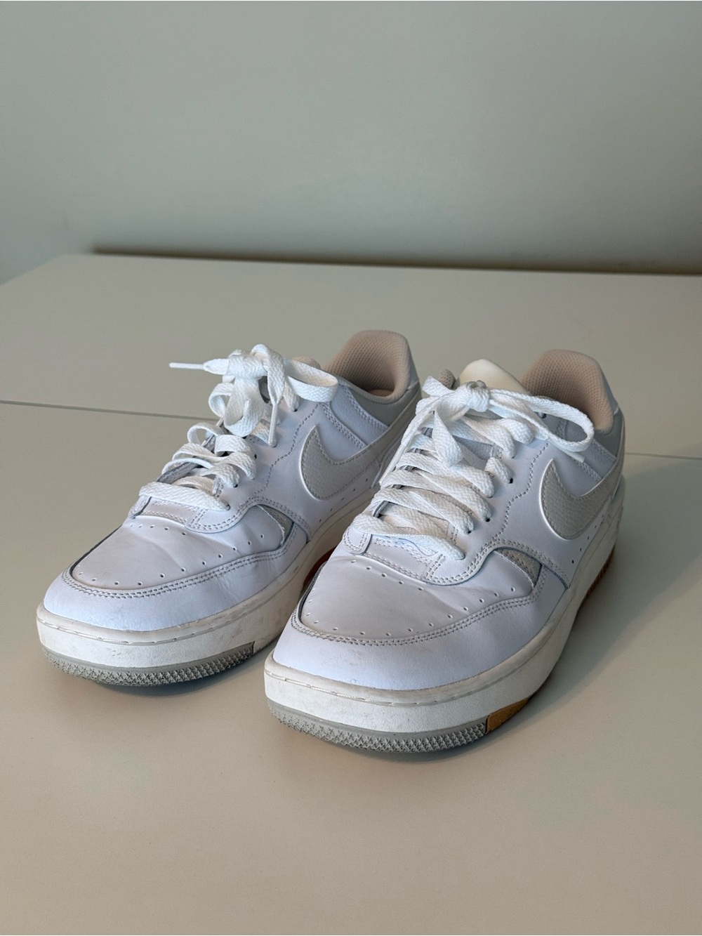 Nike White and Light Gray Low-Top Sneakers